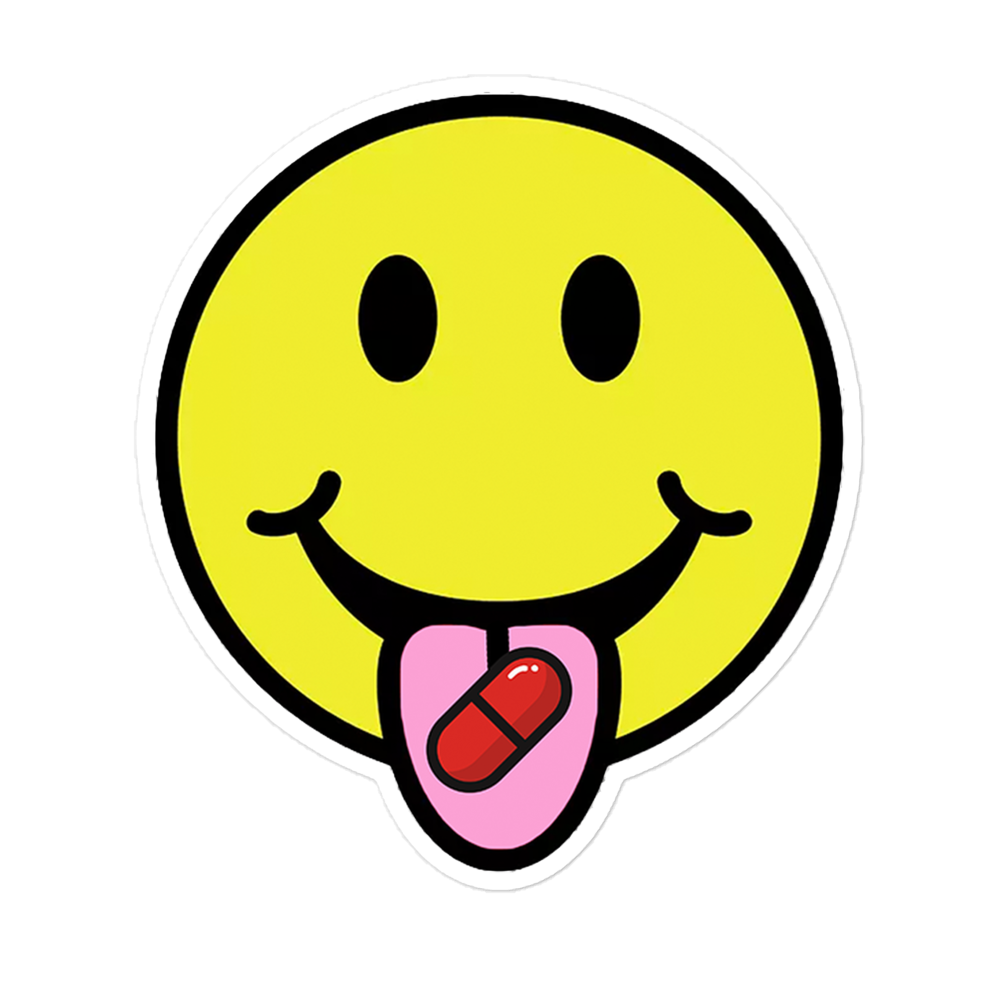 Red Pill Smiley Face Sticker
